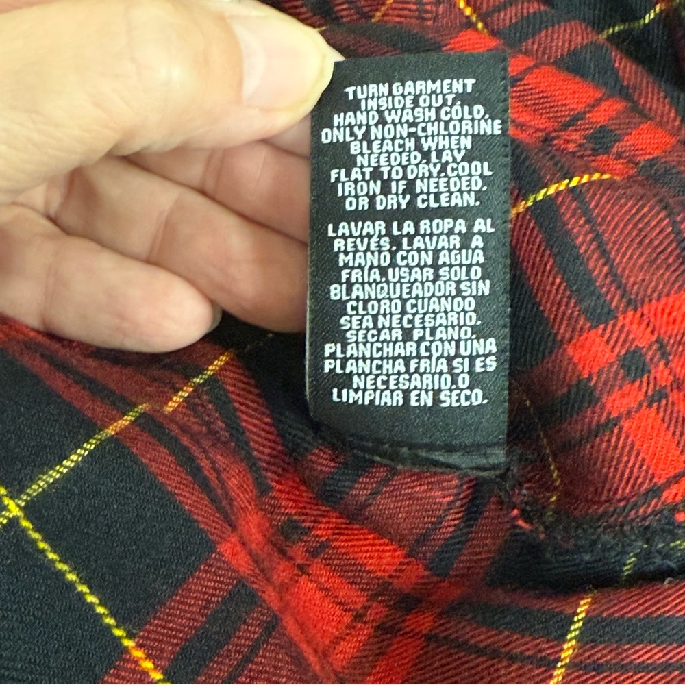 Zac & Rachel Woman 2X Red Black Plaid Button Down Shirt Long Sleeve Fall Top - Picture 7 of 8